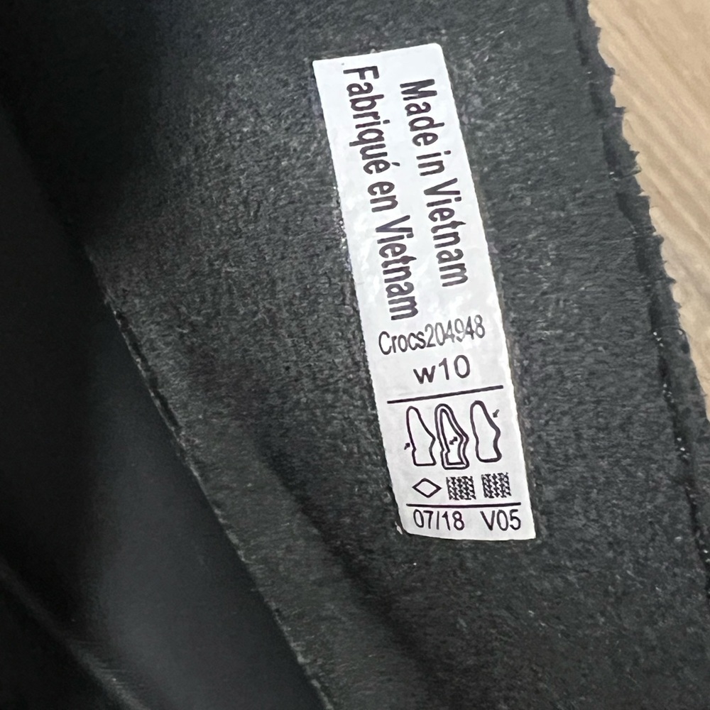 Crocs Leigh Ann Black Slingback Wedge heels Sandals Women’s size 9 comfort shoes - Picture 3 of 10